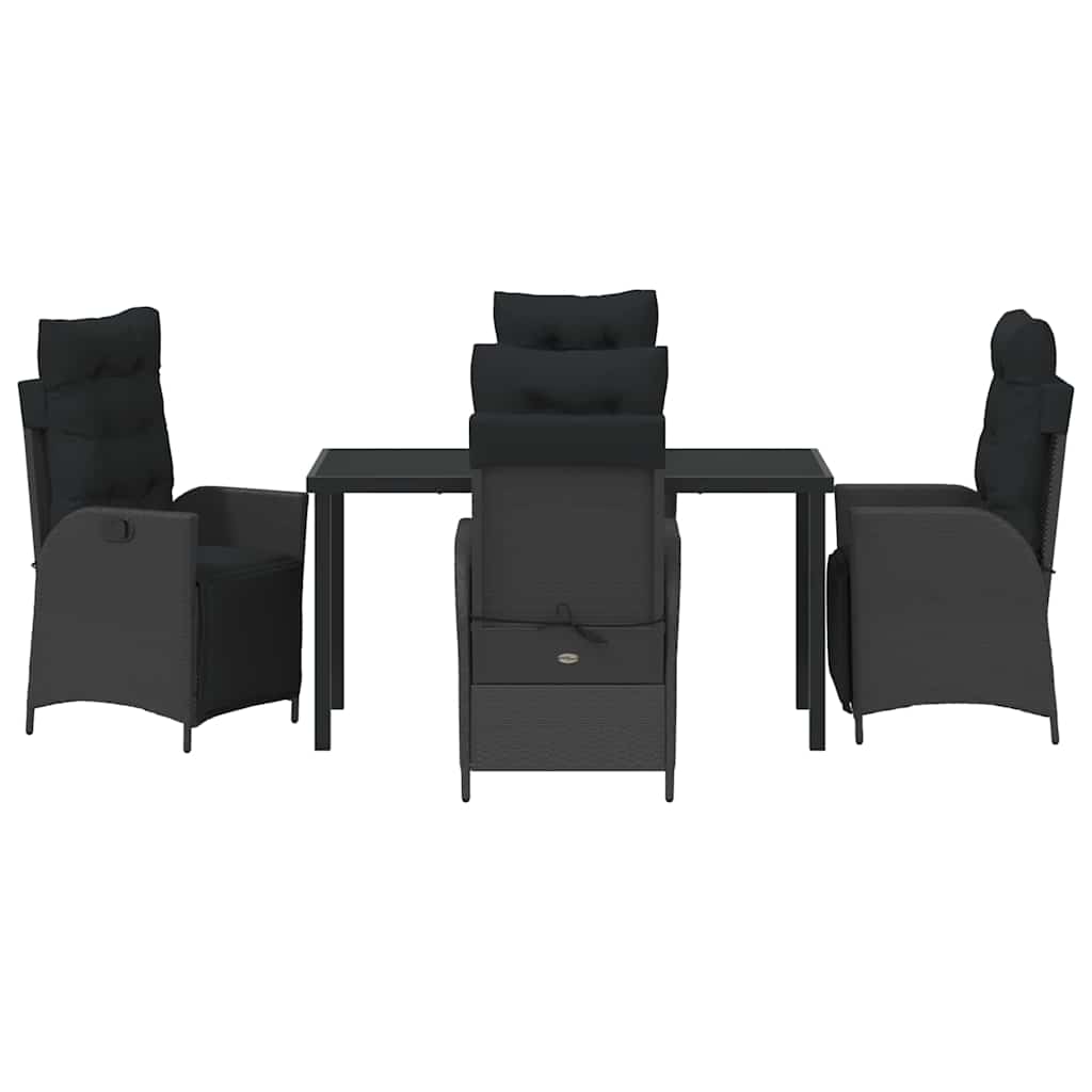 Ensemble de salle à manger pour jardin 5 pcs Noir polyrotin - XIOS