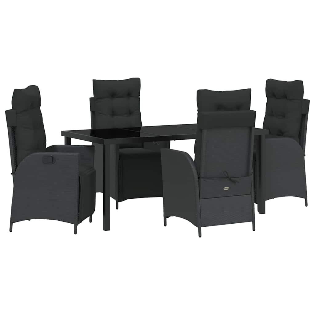 Ensemble de salle à manger pour jardin 5 pcs Noir polyrotin - XIOS