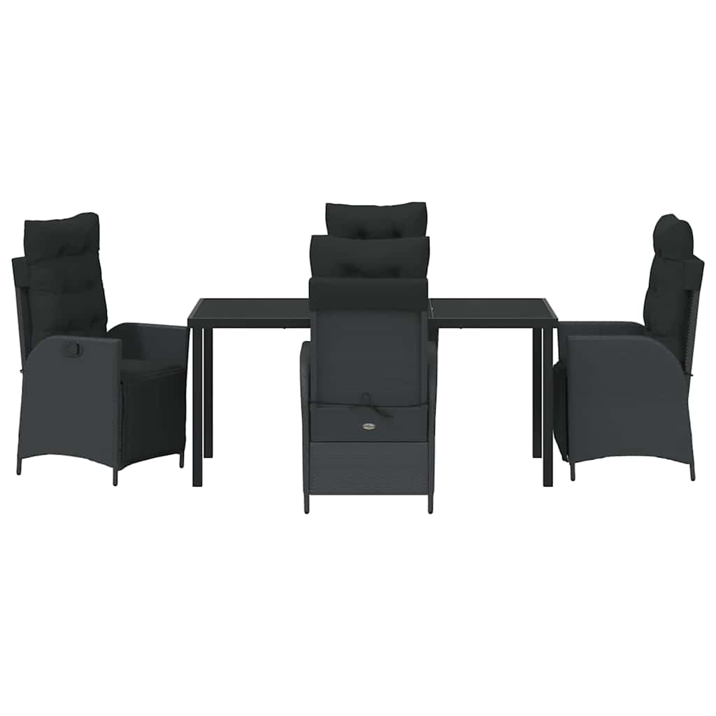 Ensemble de salle à manger pour jardin 5 pcs Noir polyrotin - XIOS