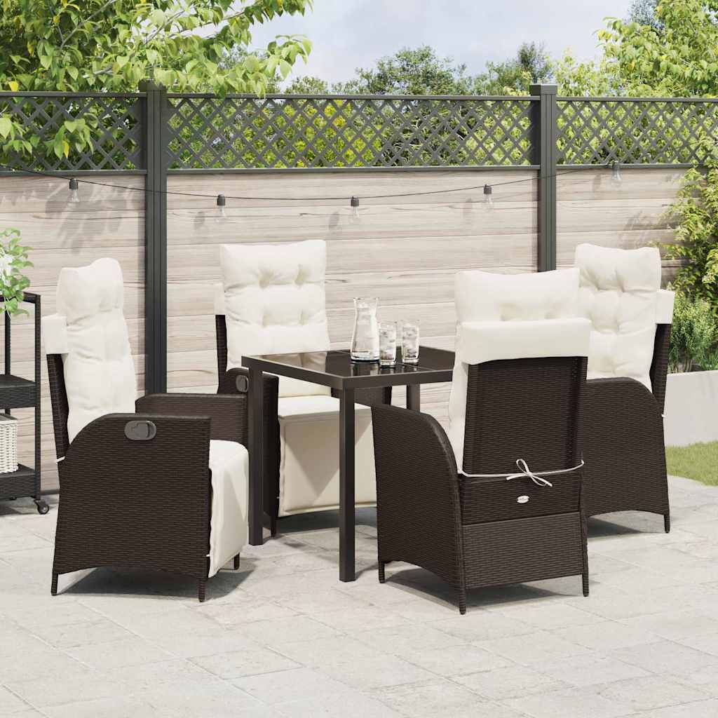 Ensemble de salle à manger pour jardin 5 pcs Marron polyrotin - XIOS