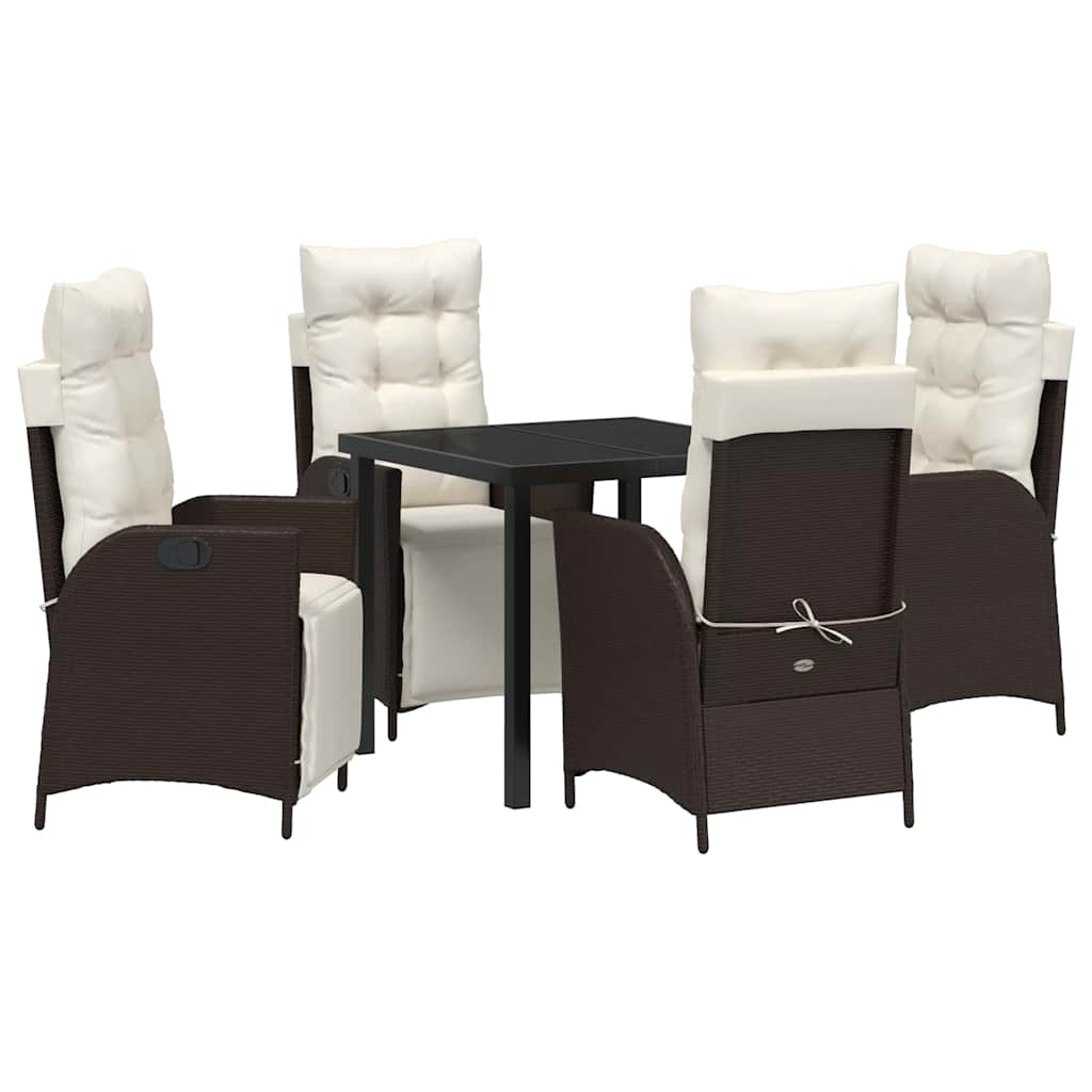 Ensemble de salle à manger pour jardin 5 pcs Marron polyrotin - XIOS