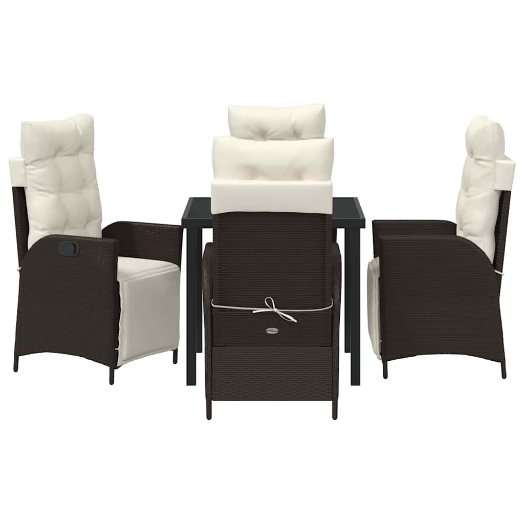 Ensemble de salle à manger pour jardin 5 pcs Marron polyrotin - XIOS