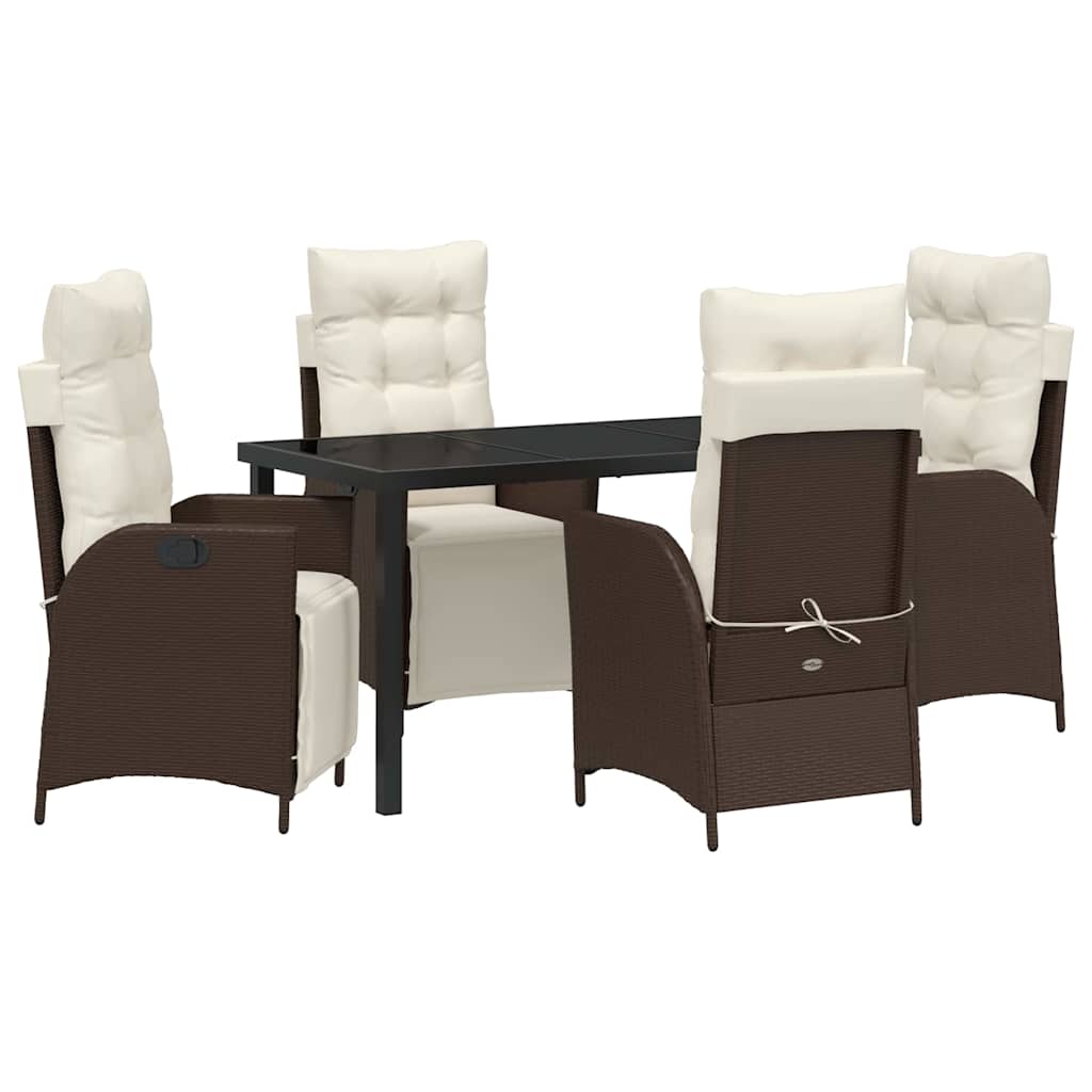 Ensemble de salle à manger pour jardin 5 pcs Marron polyrotin - XIOS