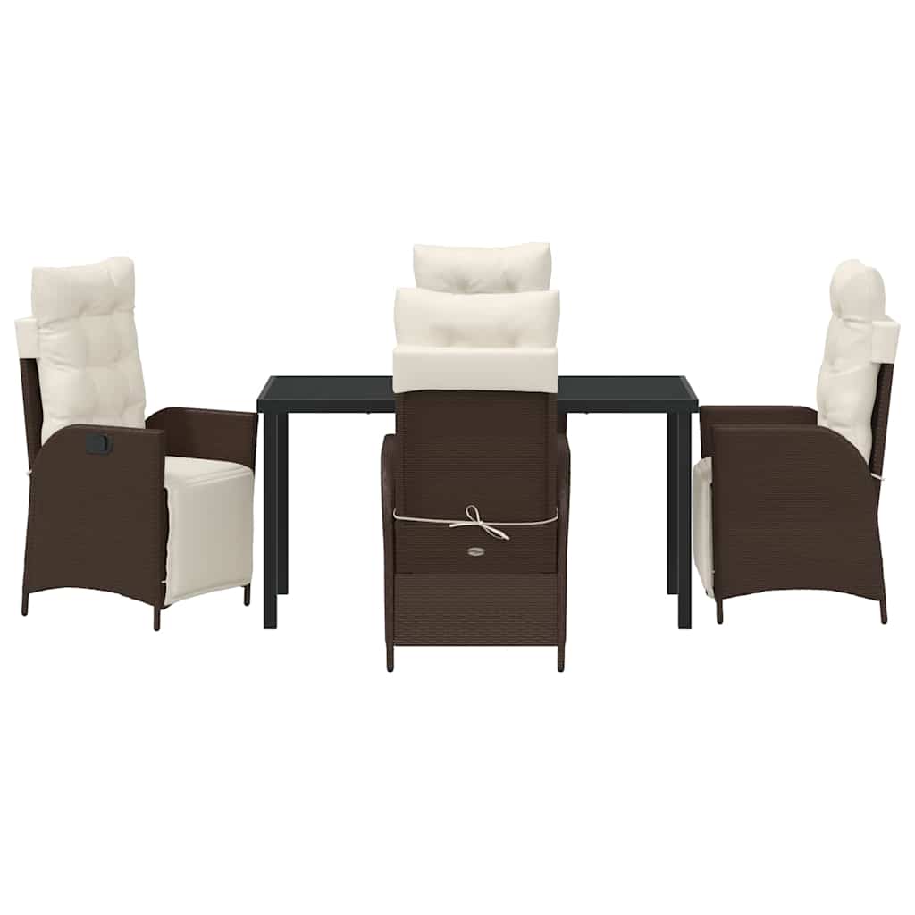 Ensemble de salle à manger pour jardin 5 pcs Marron polyrotin - XIOS