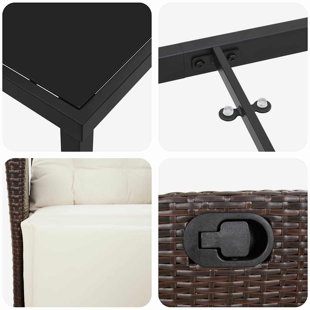 Ensemble de salle à manger pour jardin 5 pcs Marron polyrotin - XIOS