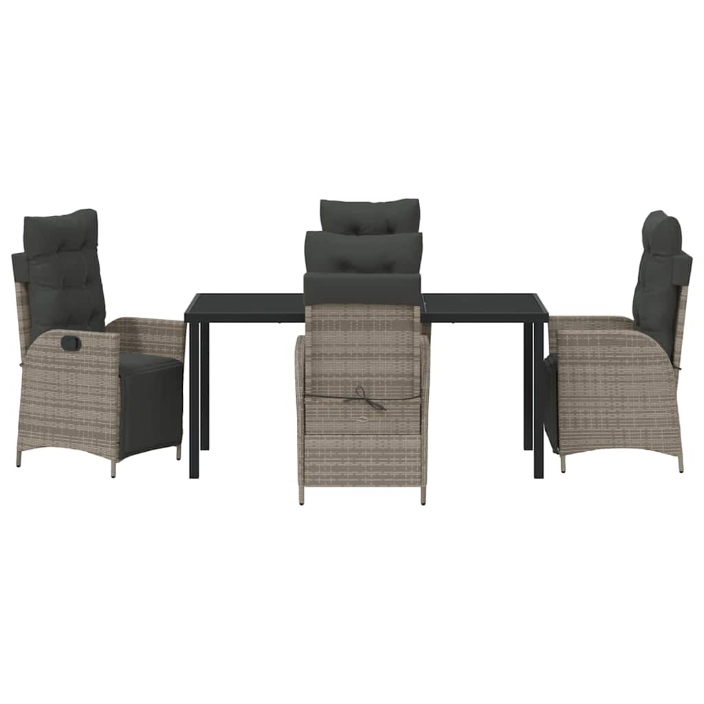Ensemble de salle à manger pour jardin 5 pcs Gris polyrotin - XIOS