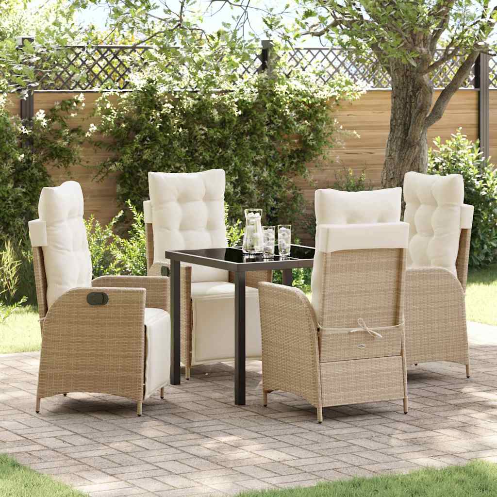 Ensemble de salle à manger pour jardin 5 pcs Beige polyrotin - XIOS