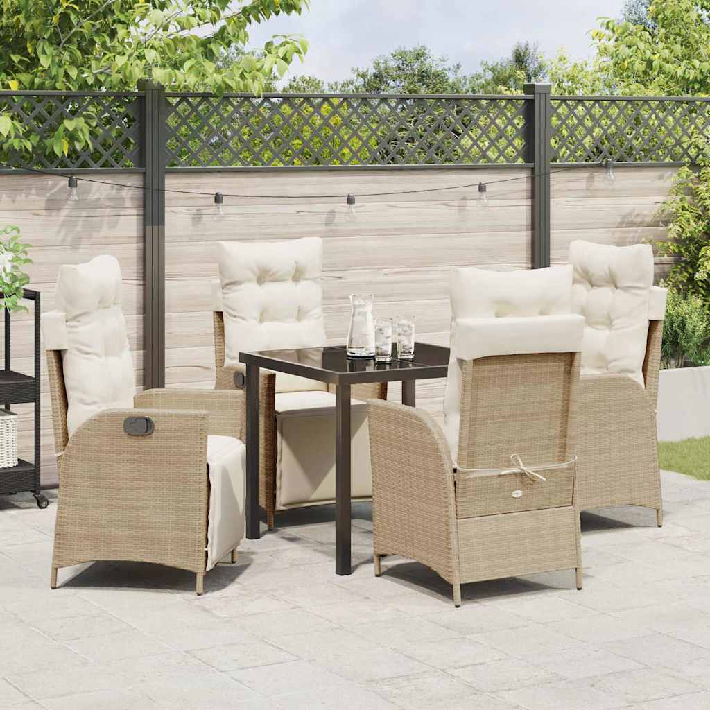Ensemble de salle à manger pour jardin 5 pcs Beige polyrotin - XIOS