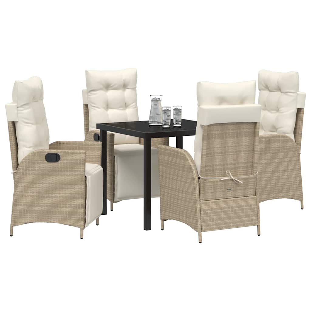 Ensemble de salle à manger pour jardin 5 pcs Beige polyrotin - XIOS