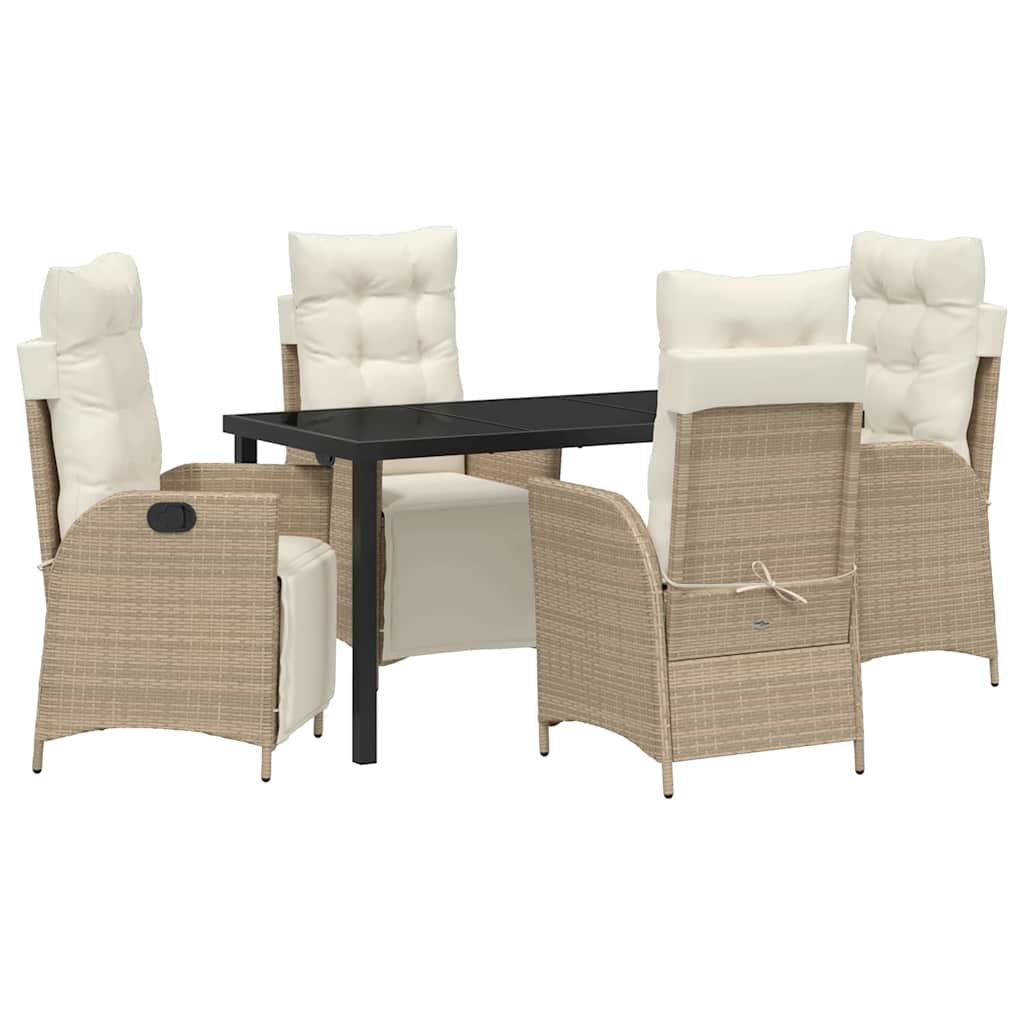 Ensemble de salle à manger pour jardin 5 pcs Beige polyrotin - XIOS