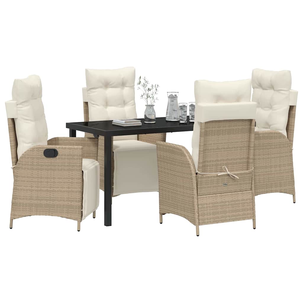Ensemble de salle à manger pour jardin 5 pcs Beige polyrotin - XIOS