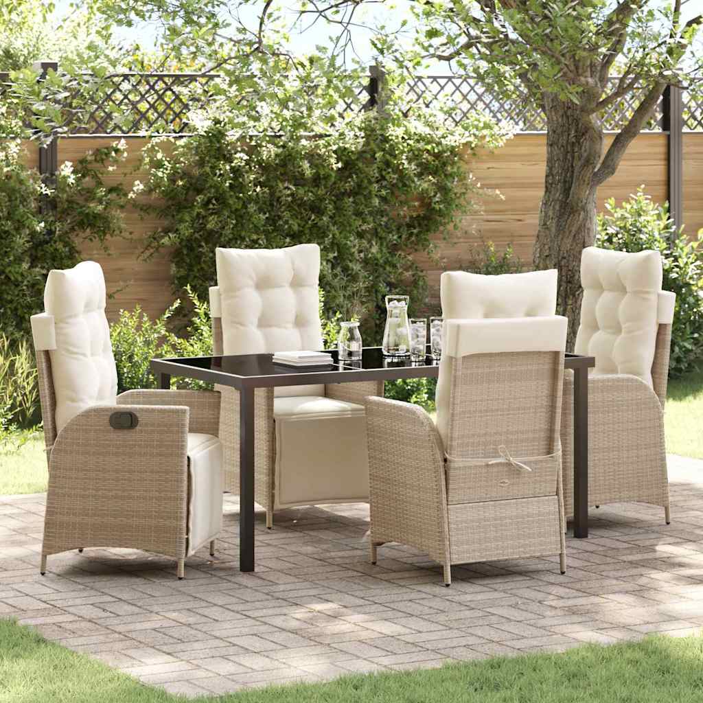 Ensemble de salle à manger pour jardin 5 pcs Beige polyrotin - XIOS