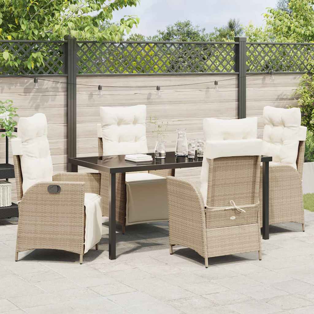 Ensemble de salle à manger pour jardin 5 pcs Beige polyrotin - XIOS