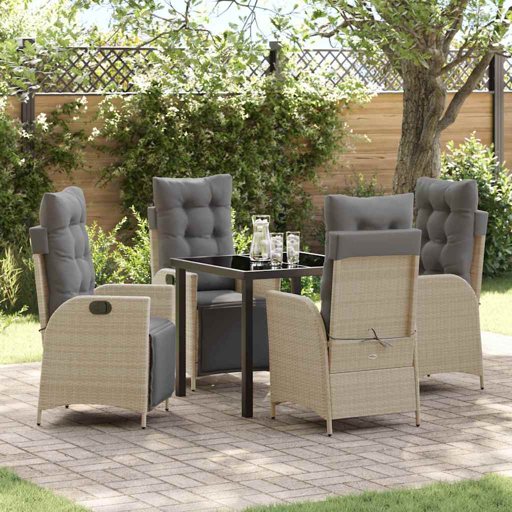 Ensemble de salle à manger pour jardin 5 pcs Beige polyrotin - XIOS