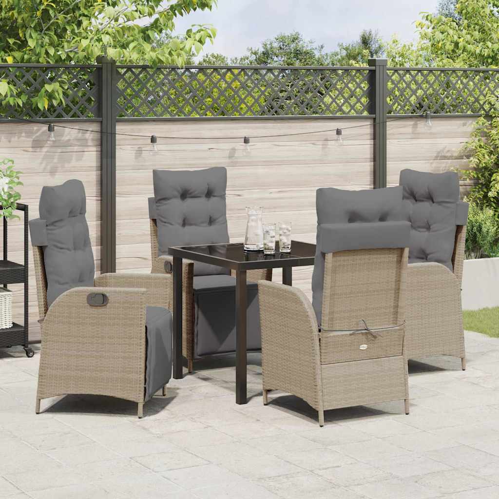 Ensemble de salle à manger pour jardin 5 pcs Beige polyrotin - XIOS