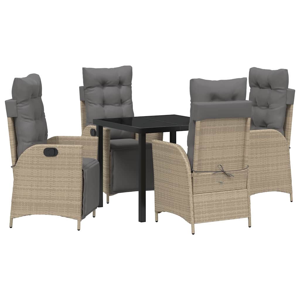 Ensemble de salle à manger pour jardin 5 pcs Beige polyrotin - XIOS