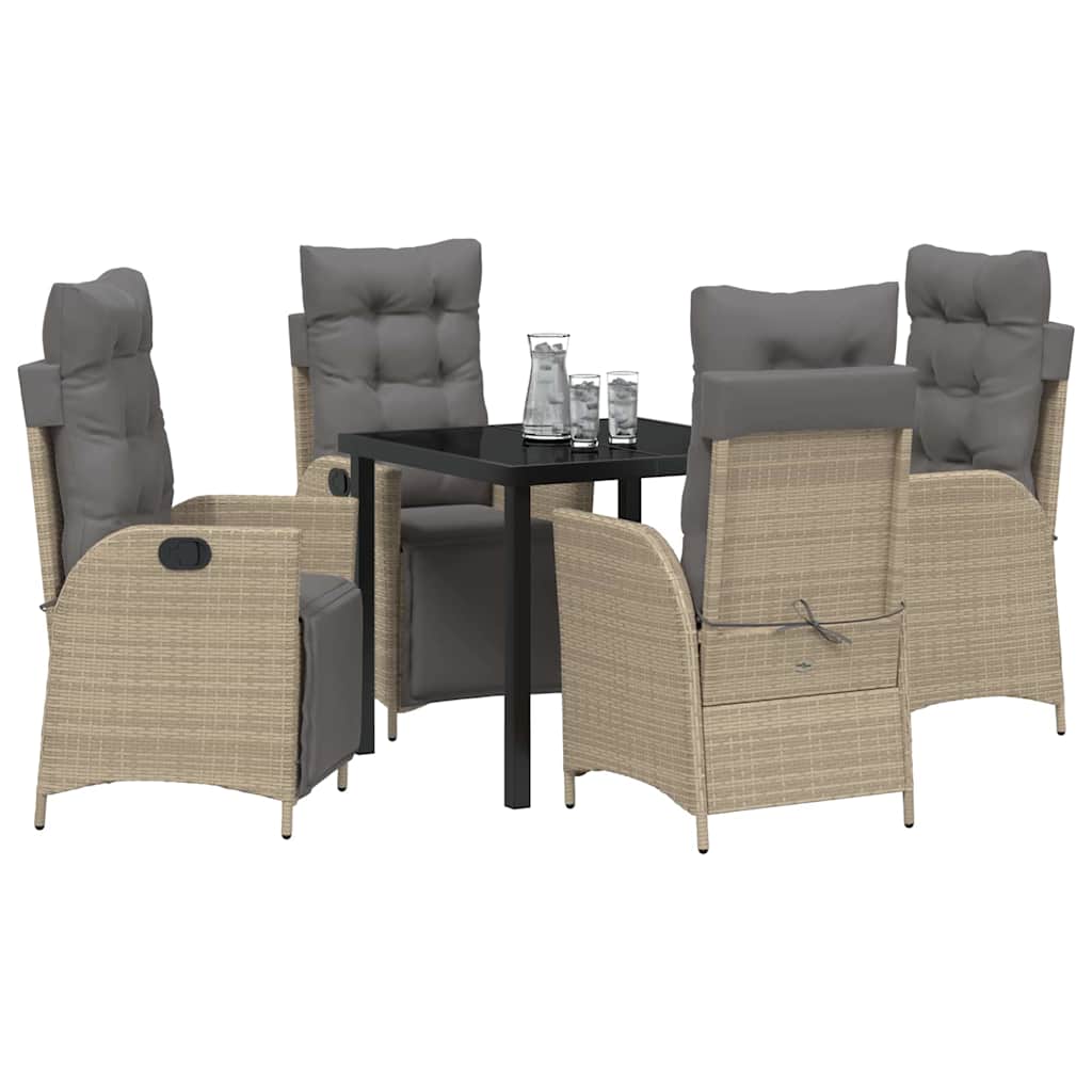 Ensemble de salle à manger pour jardin 5 pcs Beige polyrotin - XIOS