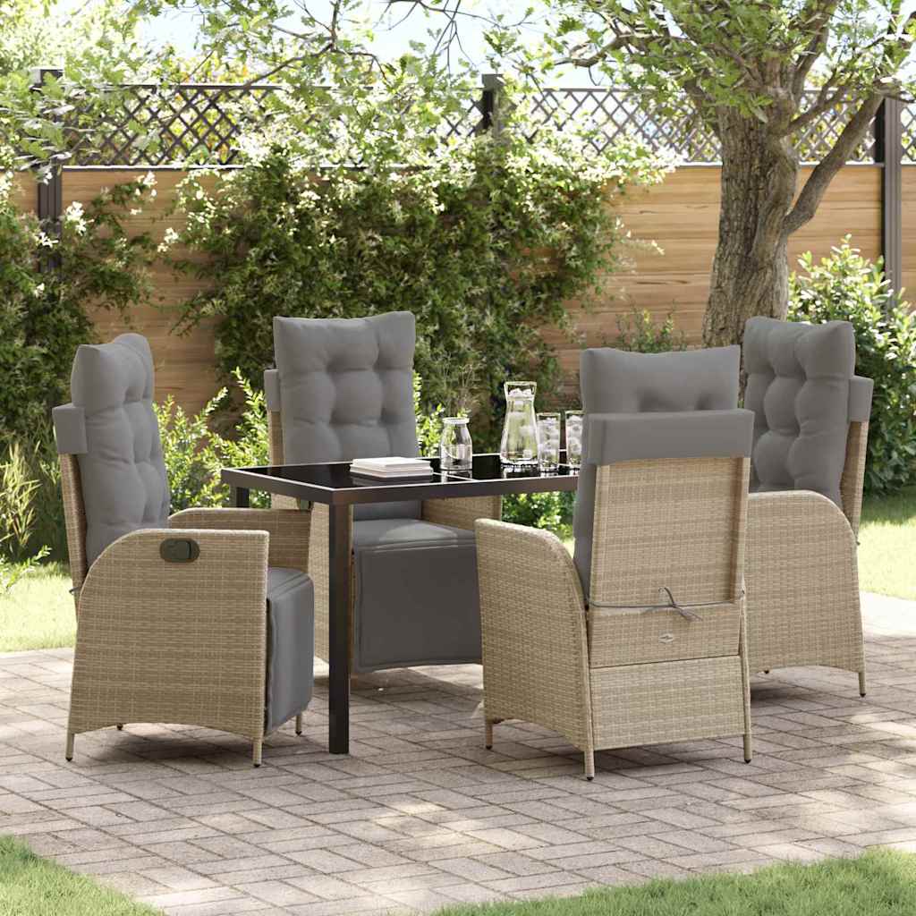 Ensemble de salle à manger pour jardin 5 pcs Beige polyrotin - XIOS