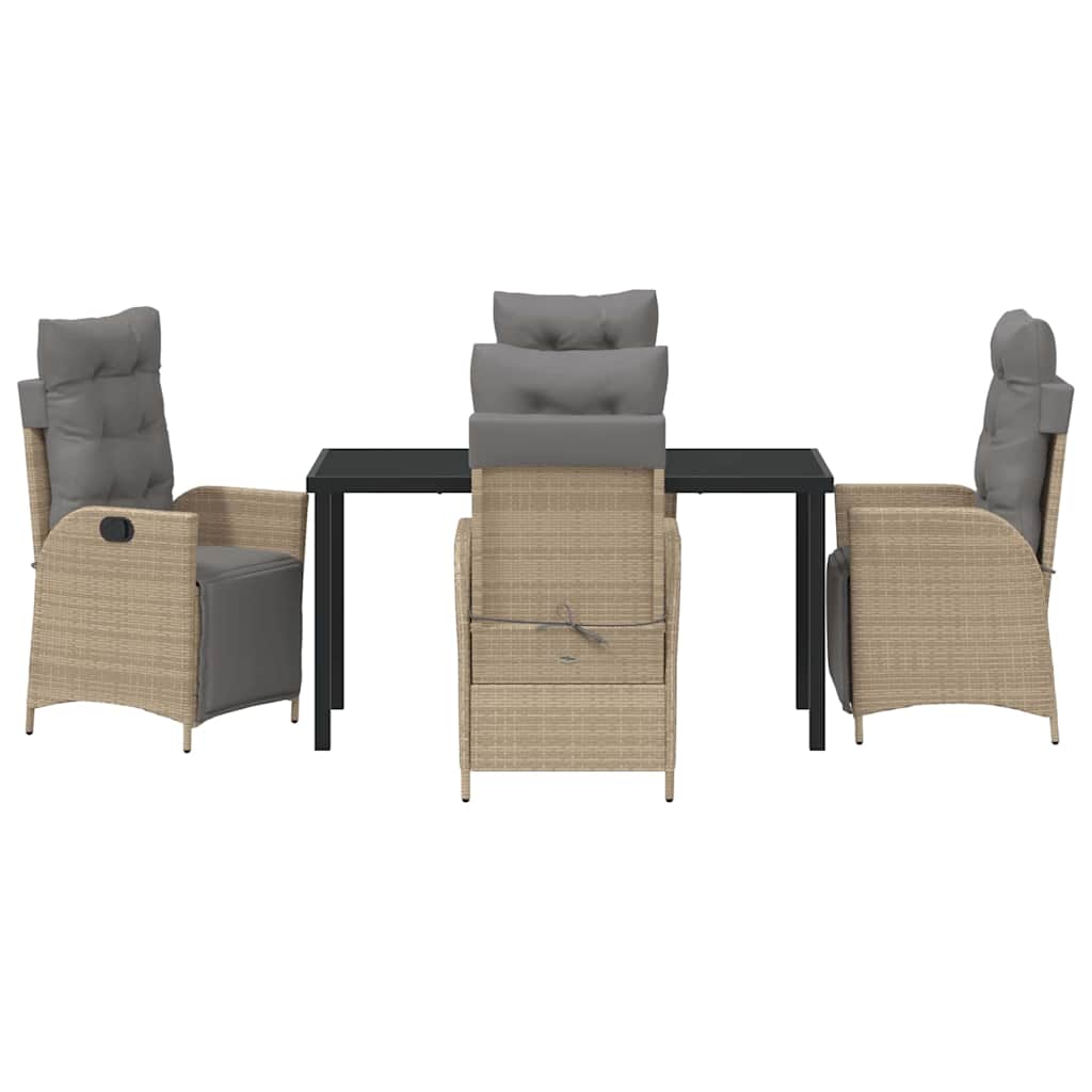 Ensemble de salle à manger pour jardin 5 pcs Beige polyrotin - XIOS