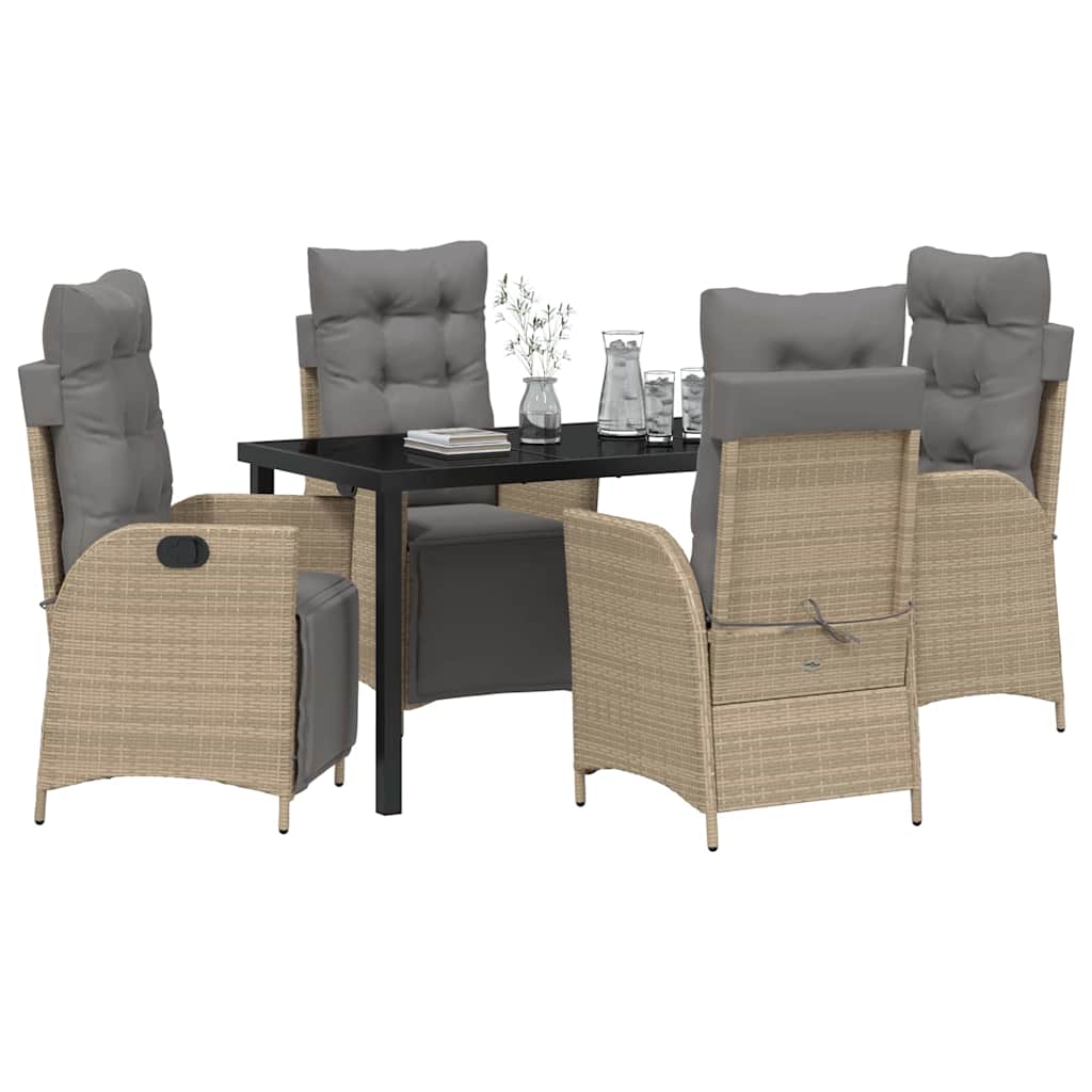Ensemble de salle à manger pour jardin 5 pcs Beige polyrotin - XIOS