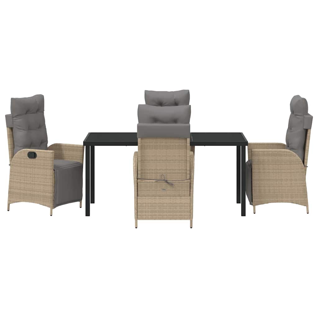 Ensemble de salle à manger pour jardin 5 pcs Beige polyrotin - XIOS