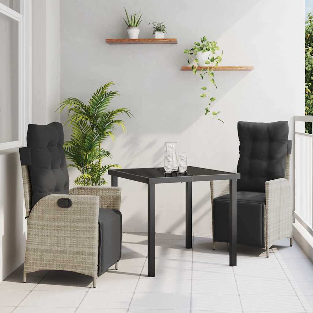 Ensemble de salle à manger pour jardin 3 pcs Gris clair - XIOS