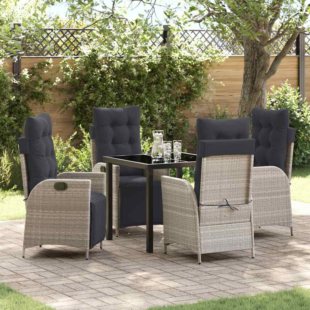 Ensemble de salle à manger pour jardin 5 pcs Gris clair - XIOS