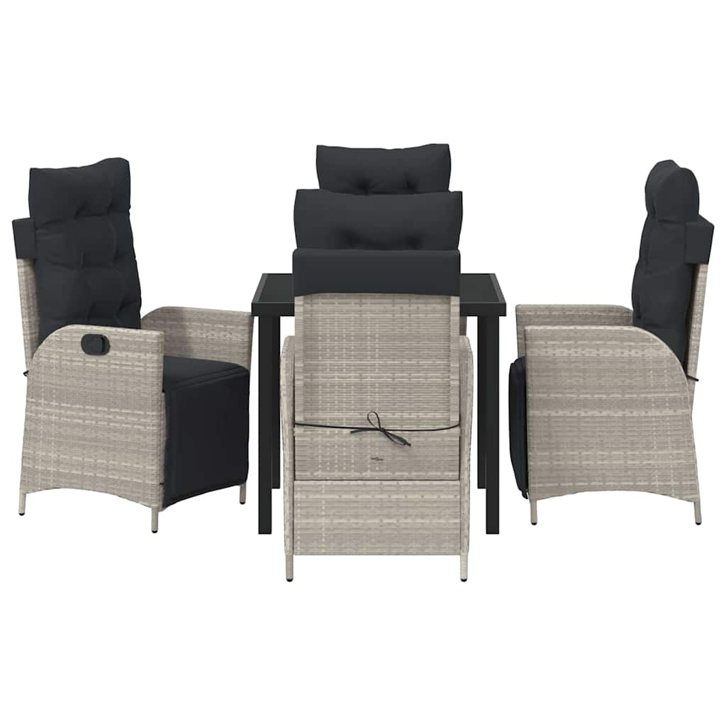 Ensemble de salle à manger pour jardin 5 pcs Gris clair - XIOS