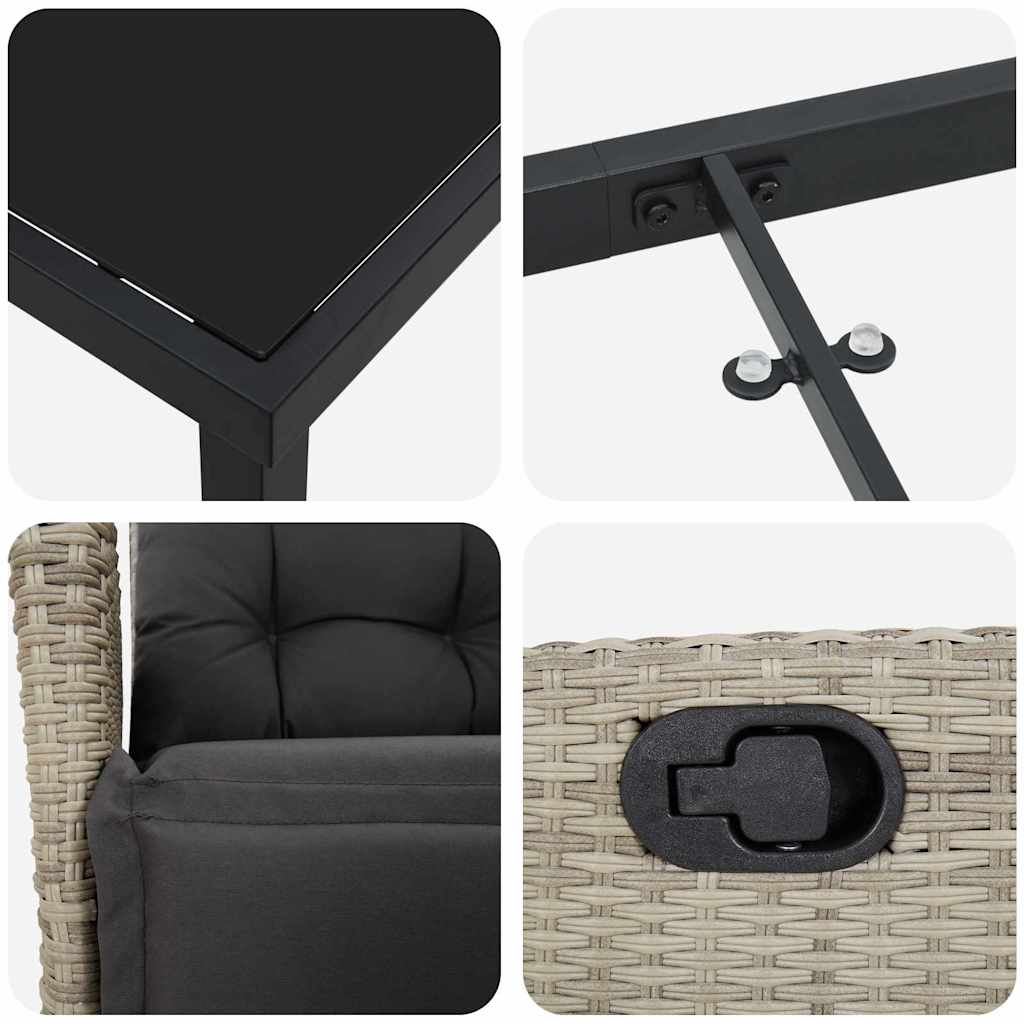 Ensemble de salle à manger pour jardin 5 pcs Gris clair - XIOS