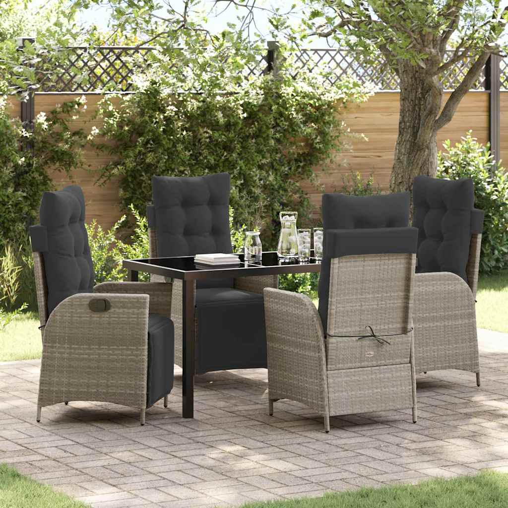 Ensemble de salle à manger pour jardin 5 pcs Gris clair - XIOS
