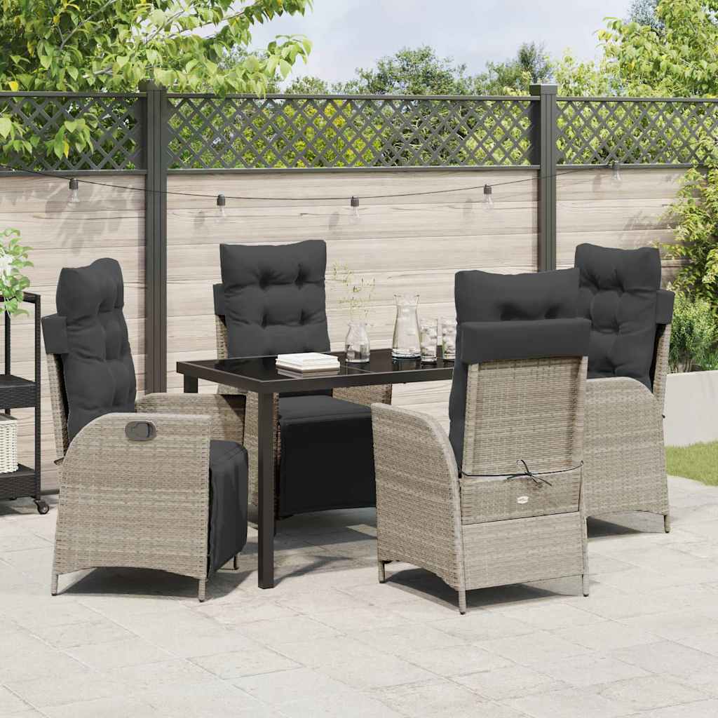 Ensemble de salle à manger pour jardin 5 pcs Gris clair - XIOS