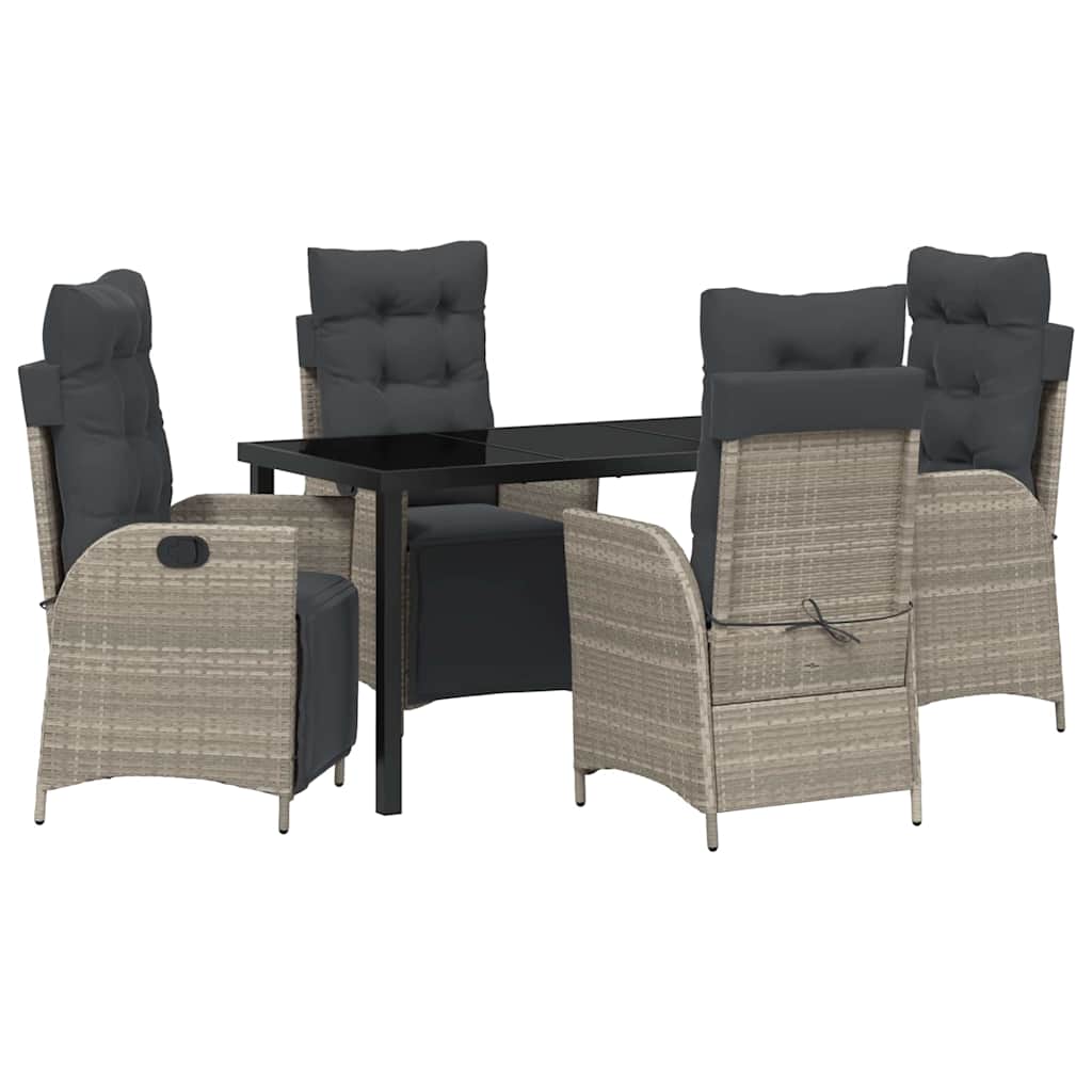 Ensemble de salle à manger pour jardin 5 pcs Gris clair - XIOS