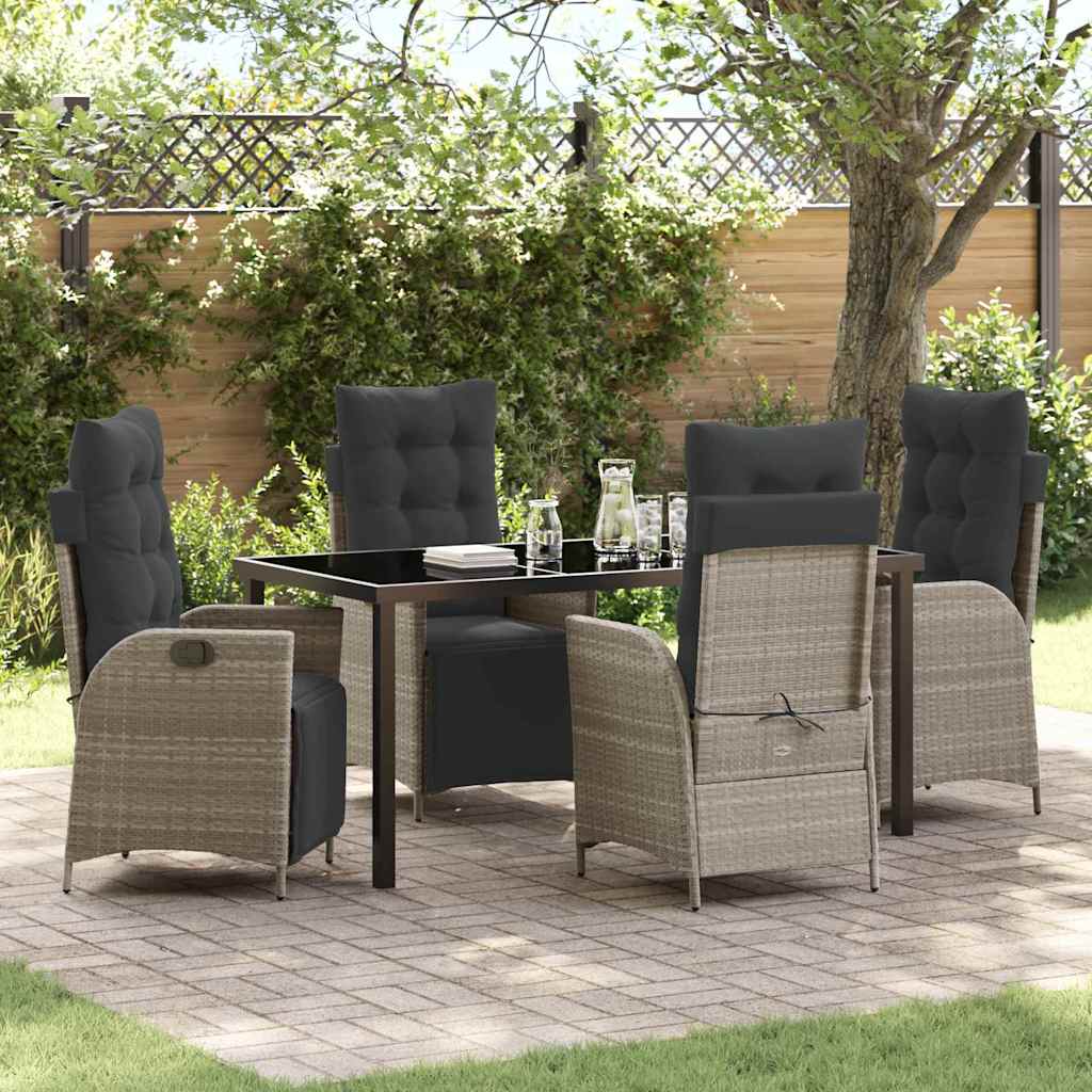 Ensemble de salle à manger pour jardin 5 pcs Gris clair - XIOS