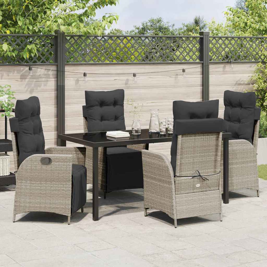 Ensemble de salle à manger pour jardin 5 pcs Gris clair - XIOS