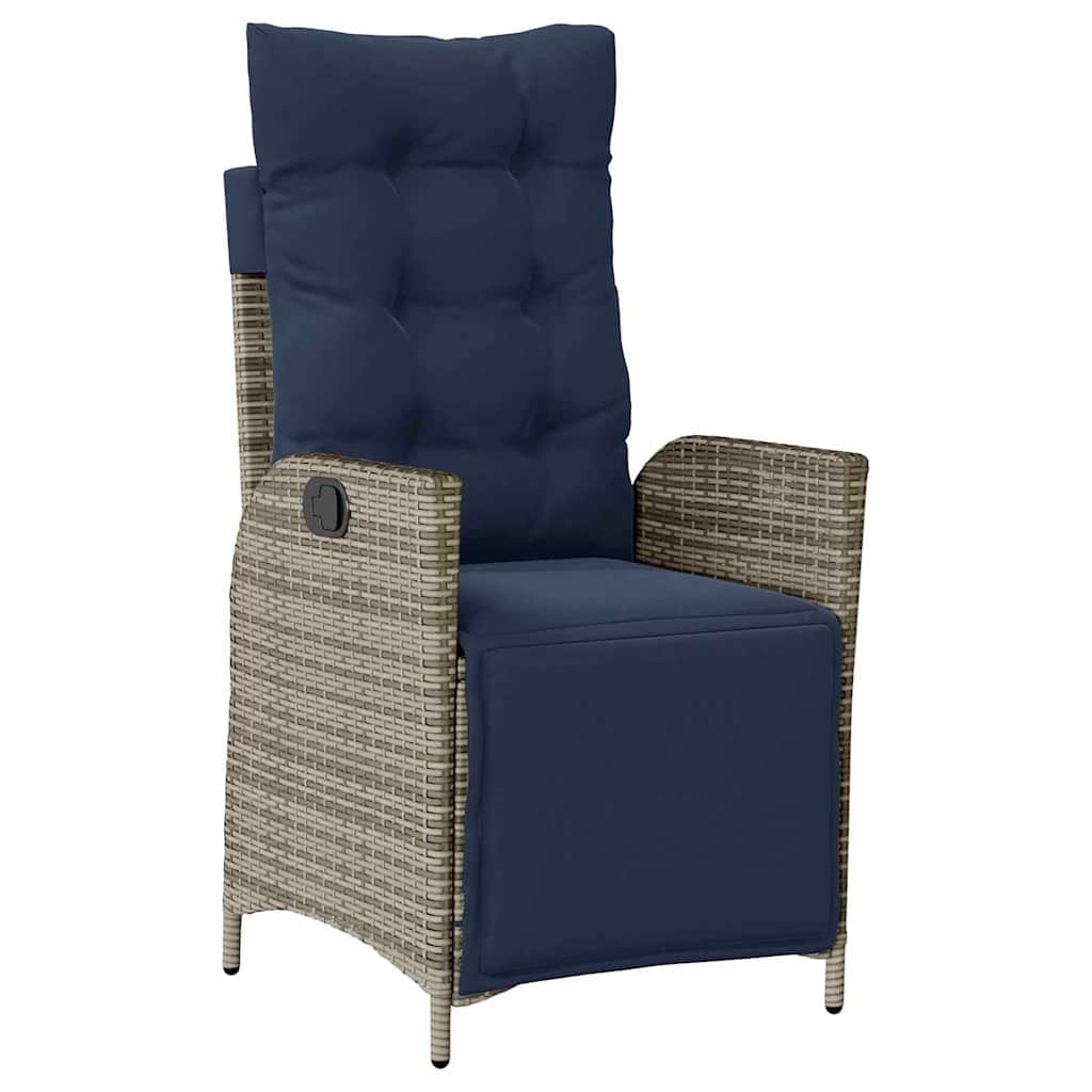 Ensemble de salle à manger pour jardin 5 pcs Gris et Noir Rotin - XIOS