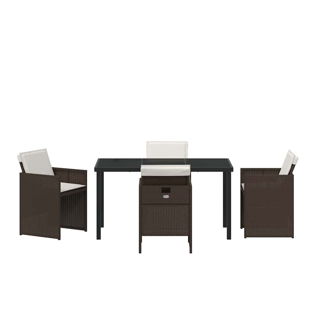 Ensemble de salle à manger pour jardin 5 pcs Marron polyrotin - XIOS