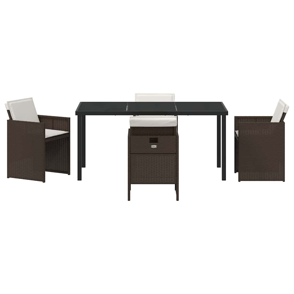 Ensemble de salle à manger pour jardin 5 pcs Marron polyrotin - XIOS