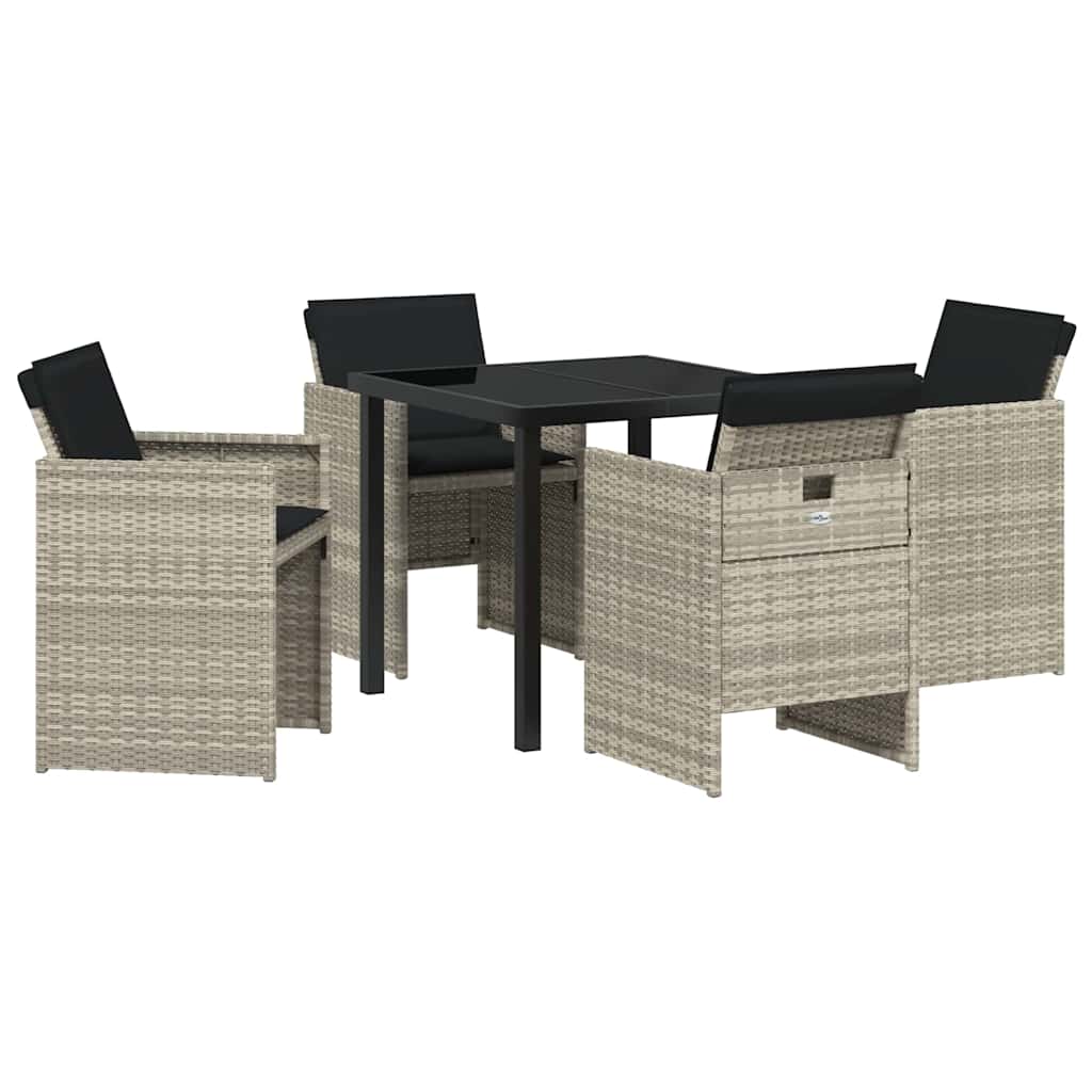 Ensemble de salle à manger pour jardin 5 pcs Gris clair - XIOS