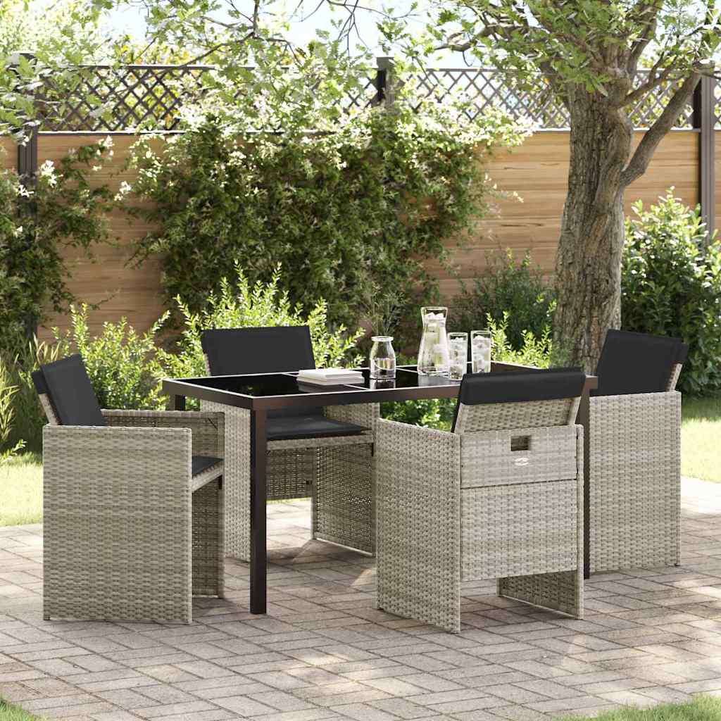 Ensemble de salle à manger pour jardin 5 pcs Gris clair - XIOS