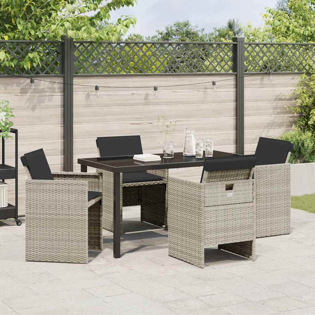 Ensemble de salle à manger pour jardin 5 pcs Gris clair - XIOS