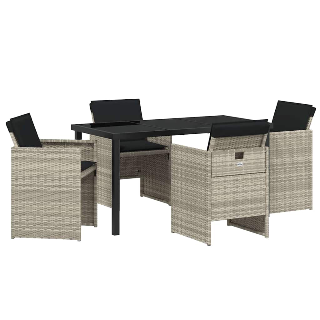 Ensemble de salle à manger pour jardin 5 pcs Gris clair - XIOS