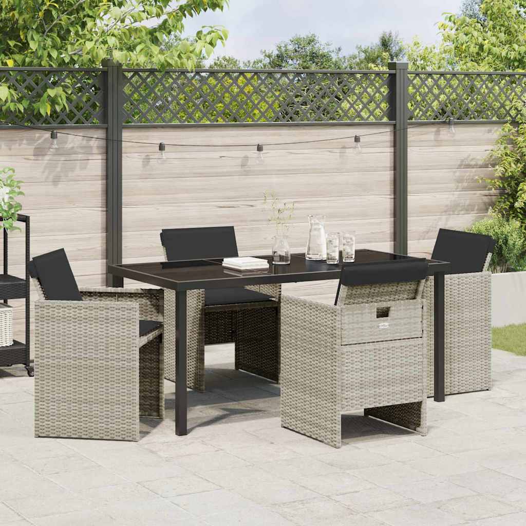 Ensemble de salle à manger pour jardin 5 pcs Gris clair - XIOS