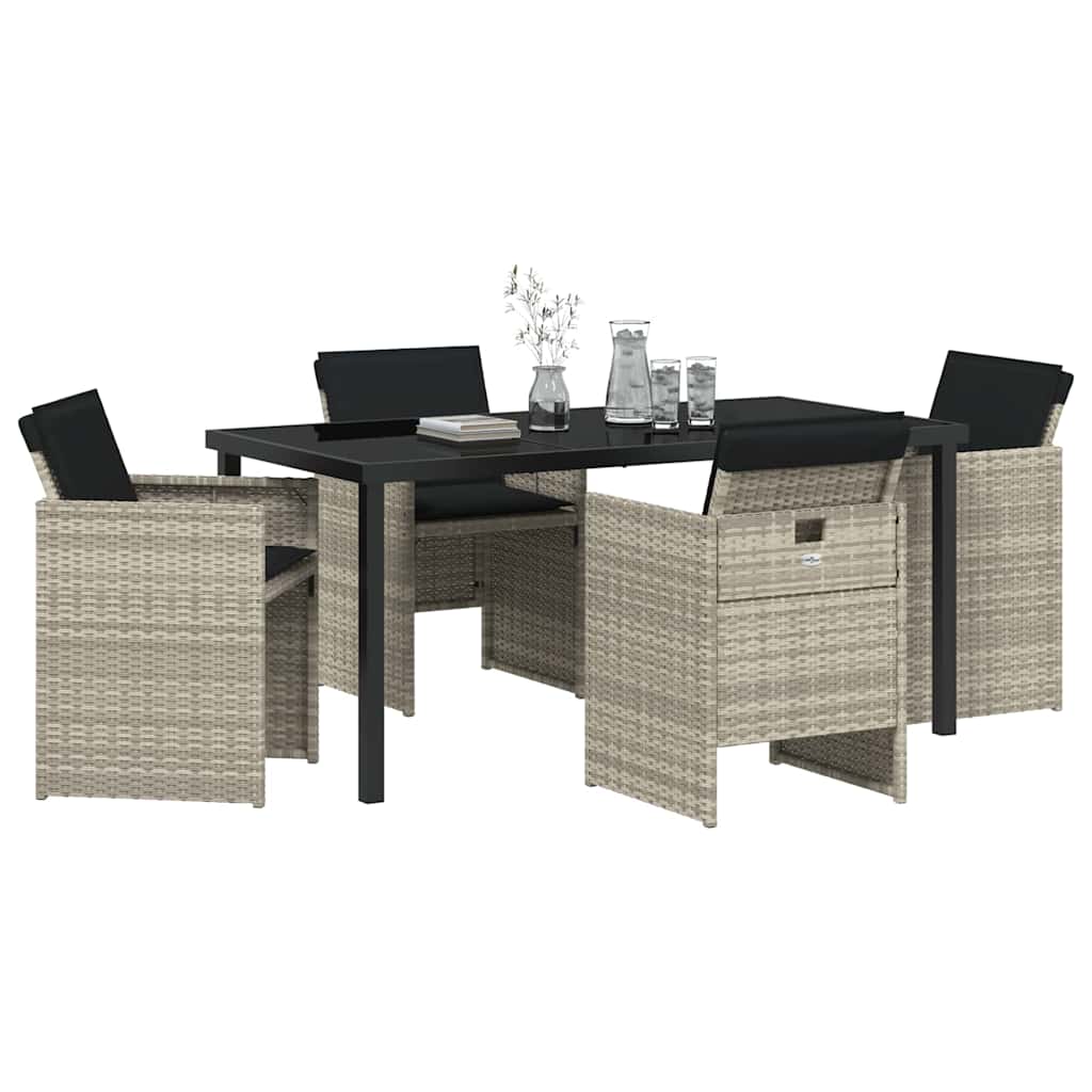 Ensemble de salle à manger pour jardin 5 pcs Gris clair - XIOS