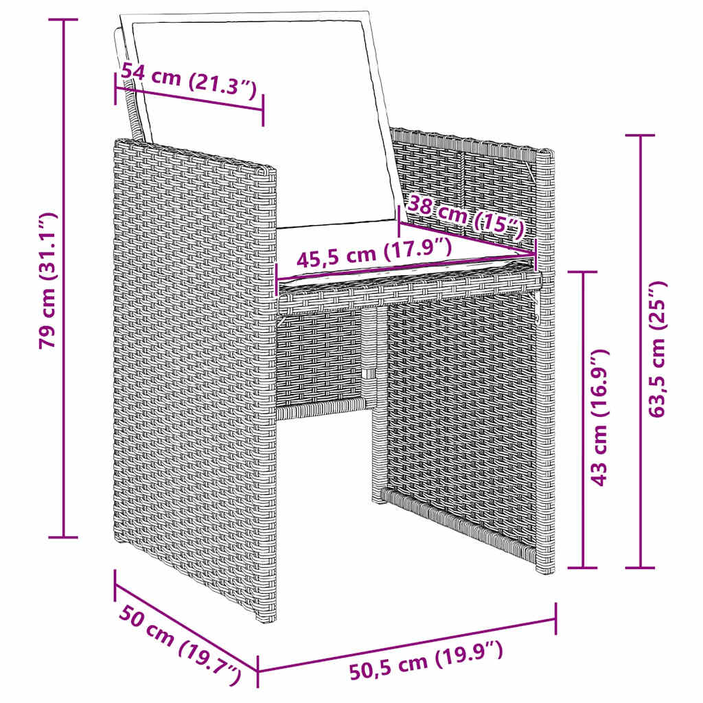 Ensemble de salle à manger pour jardin 9 pcs Gris clair - XIOS