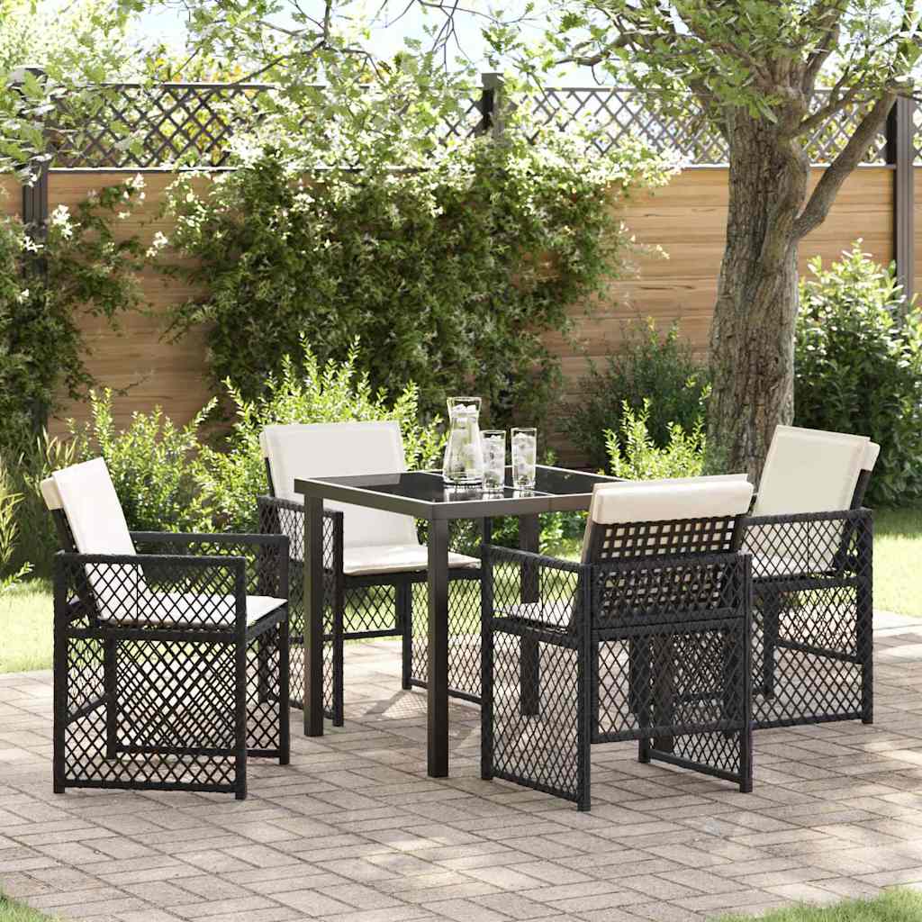 Ensemble de salle à manger pour jardin 5 pcs Noir polyrotin - XIOS