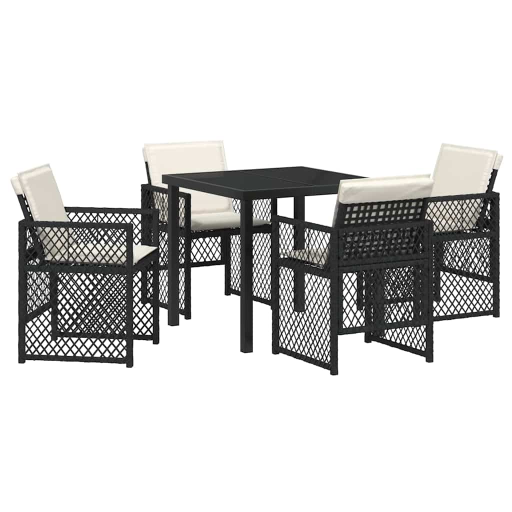 Ensemble de salle à manger pour jardin 5 pcs Noir polyrotin - XIOS