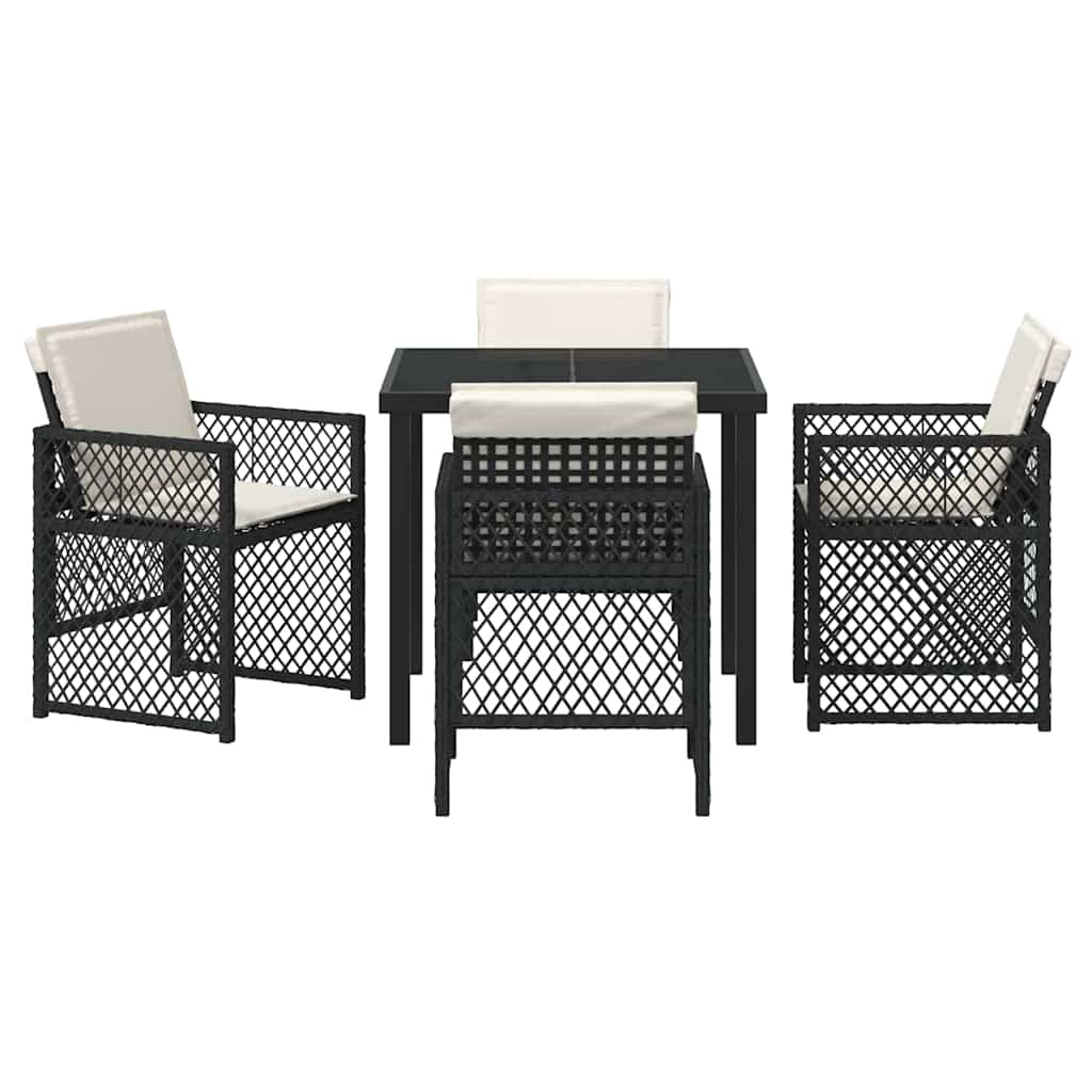 Ensemble de salle à manger pour jardin 5 pcs Noir polyrotin - XIOS