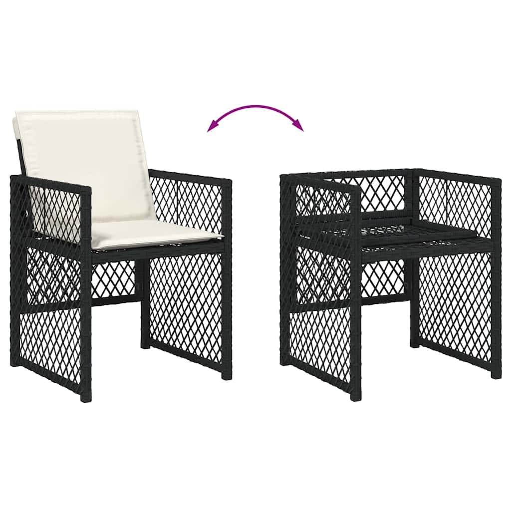 Ensemble de salle à manger pour jardin 5 pcs Noir polyrotin - XIOS