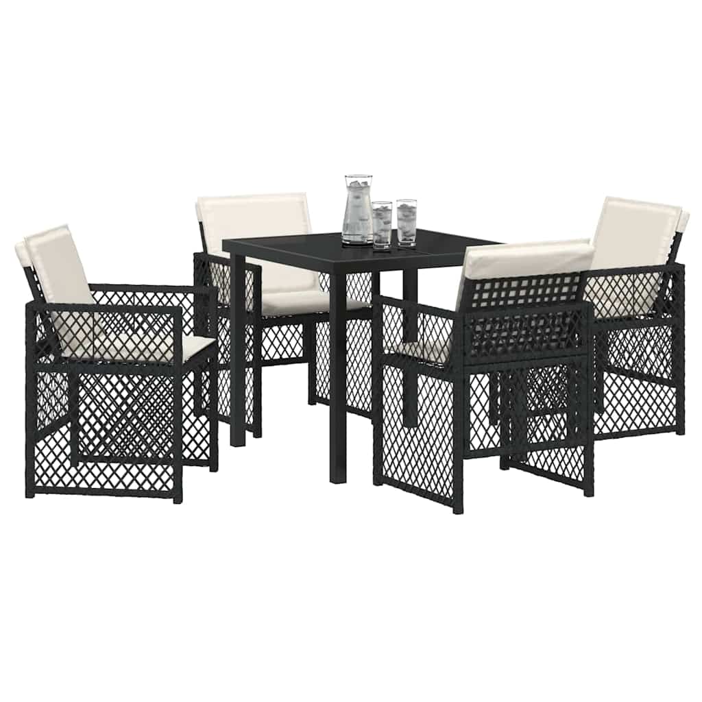Ensemble de salle à manger pour jardin 5 pcs Noir polyrotin - XIOS