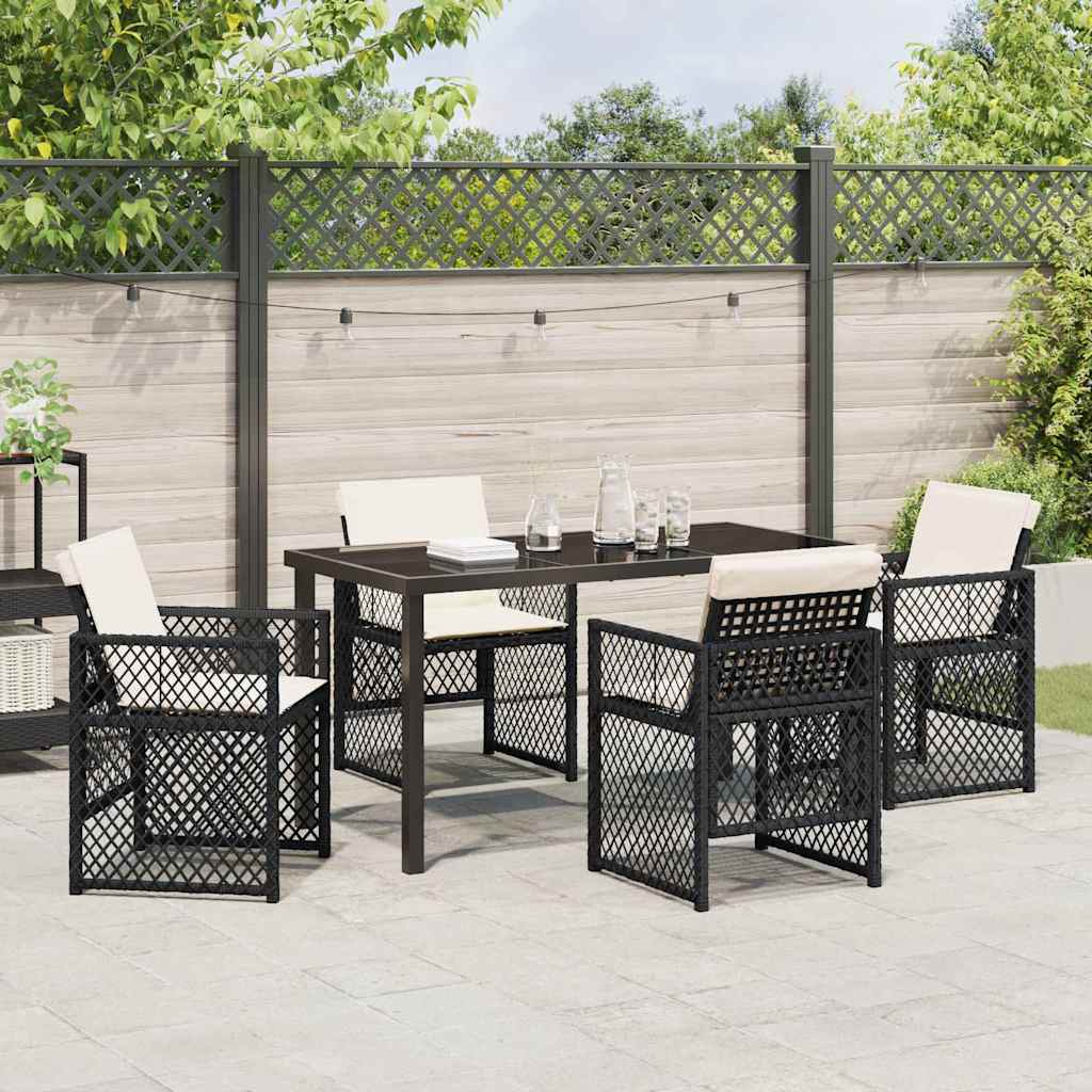 Ensemble de salle à manger pour jardin 5 pcs Noir polyrotin - XIOS